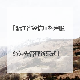 浙江省经信厅构建服务为先管理新范式