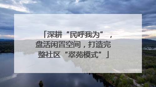 深耕“民呼我为”，盘活闲置空间，打造完整社区“翠苑模式”