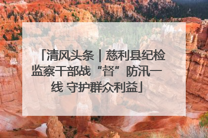 清风头条｜慈利县纪检监察干部战“督”防汛一线 守护群众利益