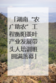 湖南“农广助农”工程衡阳茶叶产业发展带头人培训班圆满落幕