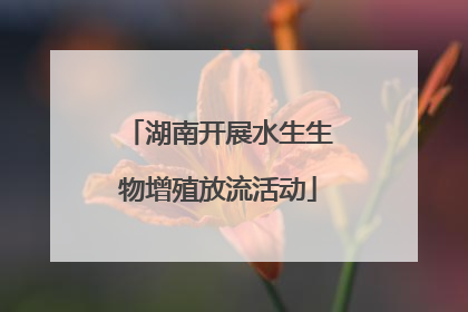 湖南开展水生生物增殖放流活动