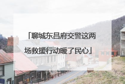 聊城东昌府交警这两场救援行动暖了民心