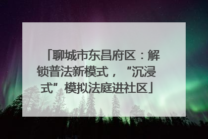 聊城市东昌府区：解锁普法新模式，“沉浸式”模拟法庭进社区