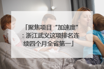聚焦项目“加速度”：浙江武义这项排名连续四个月全省第一