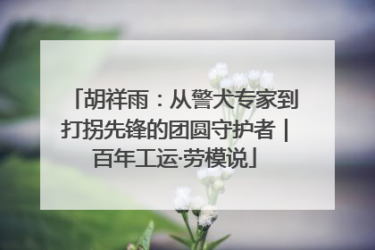 胡祥雨：从警犬专家到打拐先锋的团圆守护者｜百年工运·劳模说