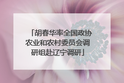 胡春华率全国政协农业和农村委员会调研组赴辽宁调研