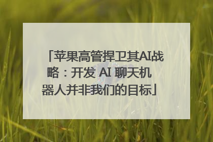 苹果高管捍卫其AI战略：开发 AI 聊天机器人并非我们的目标