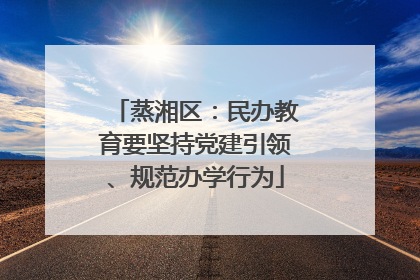 蒸湘区：民办教育要坚持党建引领、规范办学行为