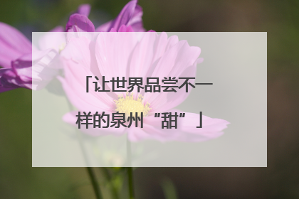 让世界品尝不一样的泉州“甜”