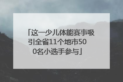 这一少儿体能赛事吸引全省11个地市500名小选手参与