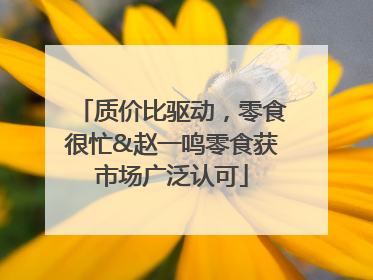 质价比驱动，零食很忙&赵一鸣零食获市场广泛认可
