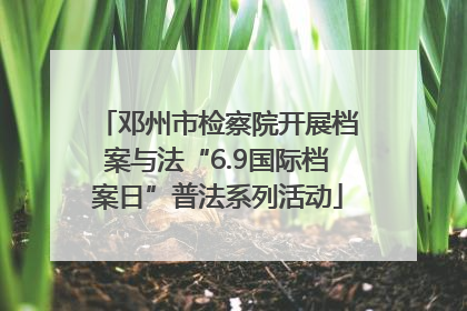 邓州市检察院开展档案与法“6.9国际档案日”普法系列活动