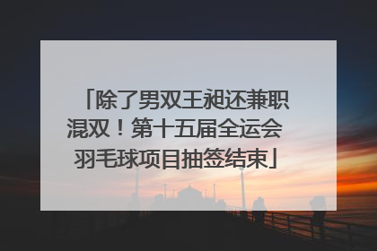 除了男双王昶还兼职混双！第十五届全运会羽毛球项目抽签结束
