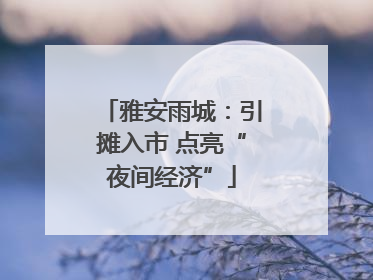 雅安雨城：引摊入市 点亮“夜间经济”