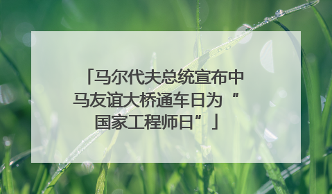 马尔代夫总统宣布中马友谊大桥通车日为“国家工程师日”