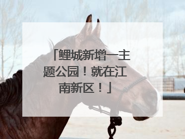 鲤城新增一主题公园！就在江南新区！