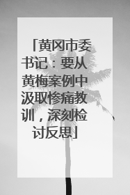 黄冈市委书记：要从黄梅案例中汲取惨痛教训，深刻检讨反思