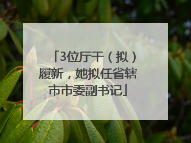 3位厅干（拟）履新，她拟任省辖市市委副书记