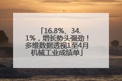 16.8%、34.1%，增长势头强劲！多维数据透视1至4月机械工业成绩单