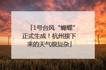 1号台风“蝴蝶”正式生成！杭州接下来的天气很复杂