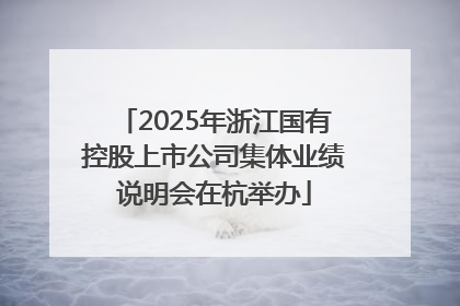 2025年浙江国有控股上市公司集体业绩说明会在杭举办