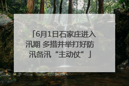 6月1日石家庄进入汛期 多措并举打好防汛备汛“主动仗”