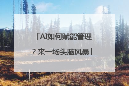 AI如何赋能管理？来一场头脑风暴